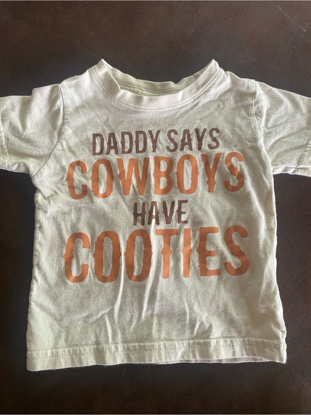 Rabbit Skins White Tee with Orange Graphic Text